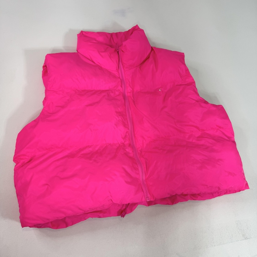 Zyia Active Puffer Vest Womens XL Pink Quilted Lightweight Nylon Zip Outdoor